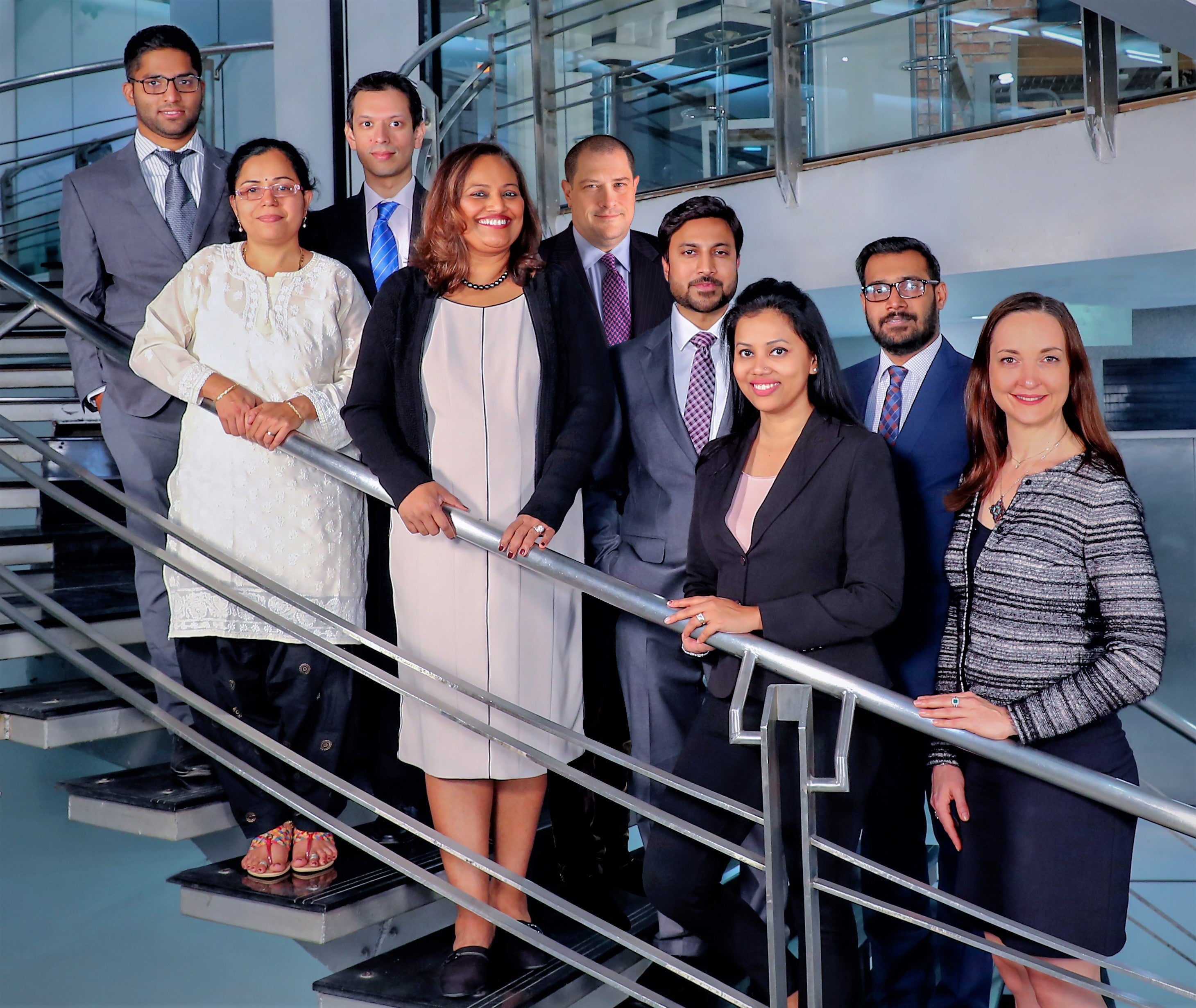 Photo (L to R): Kapilan Kannan; Sita Moola; Vivek R. Khanwalkar; Sirisha Gummaregula; Andrew Goodman; Nitesh Anand; Jenia Guha; Sujith Menon; Danielle A. Noonan