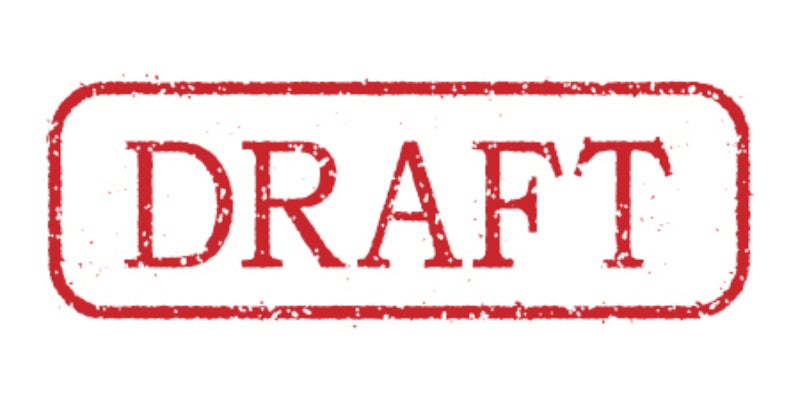 draft stamped in red ink