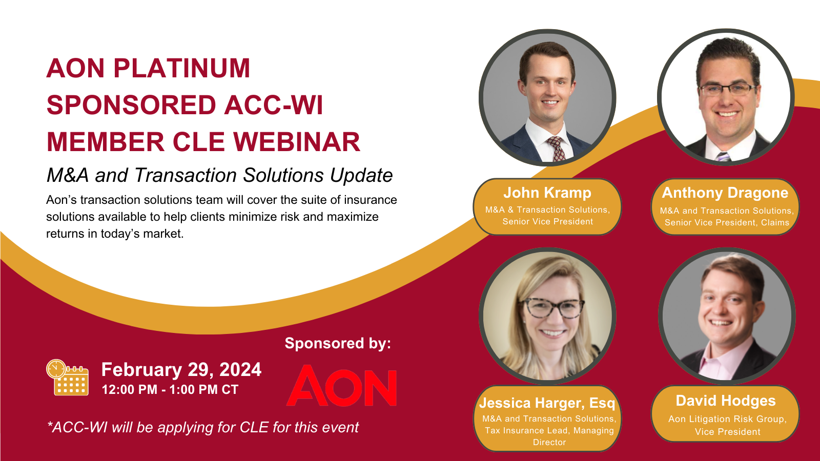 AON Platinum Sponsored ACC-WI Member CLE Webinar